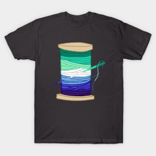 Thread Spool Pride Flag (Gay Men's) Pride | Ocean Wave T-Shirt